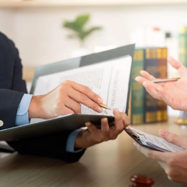 Abogado revisando documentaci´n