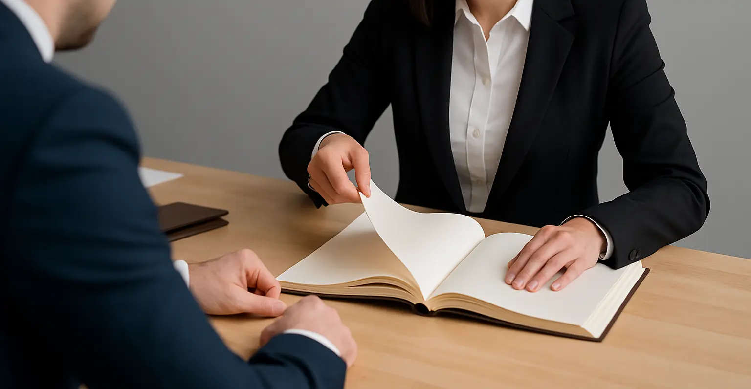 Profesionales abriendo un libro